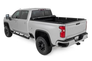 Chevrolet Silverado 3500 HD Soft Roll Up Bed Cover - Rough Country - Matte Black - '20-'24